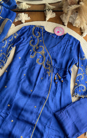Shagun Angrakha Hand Work Dress- Blue