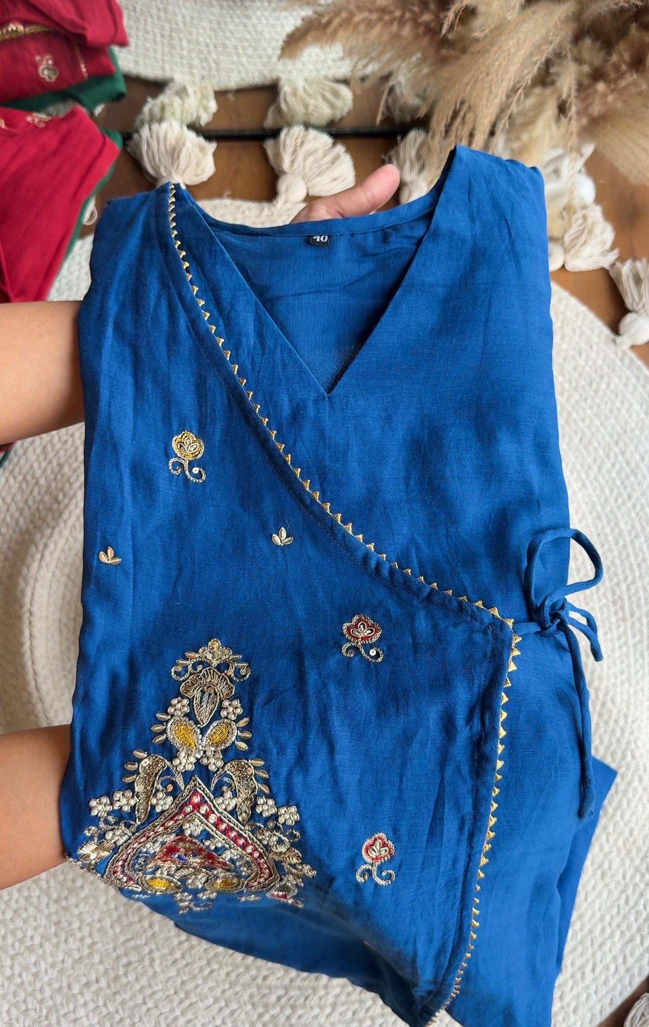 Rashi Angrakha Aline Dress-Blue