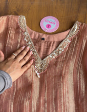 Muskan Hand Work Sleeve Anarkali - Peach