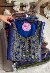 Aastha Handzardosi Work Dress- Royal Blue