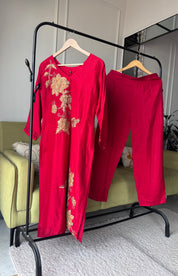 Hetal Handwork Dress- Red