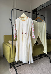 Purvi Embroided Dress- White