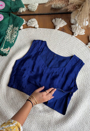 Yashasvi Crop Top With Fringe Jacket And Plazzo- Blue