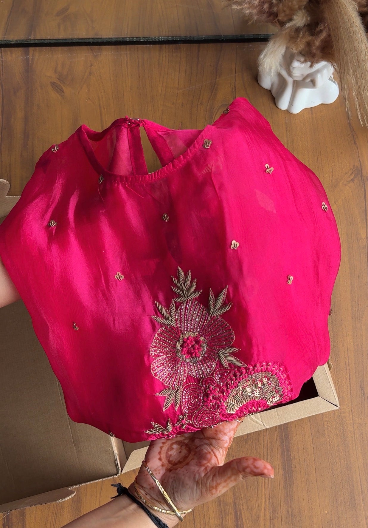 Sanjana Three Piece Indowestern With Super Flare Palazzo Pants- Pink