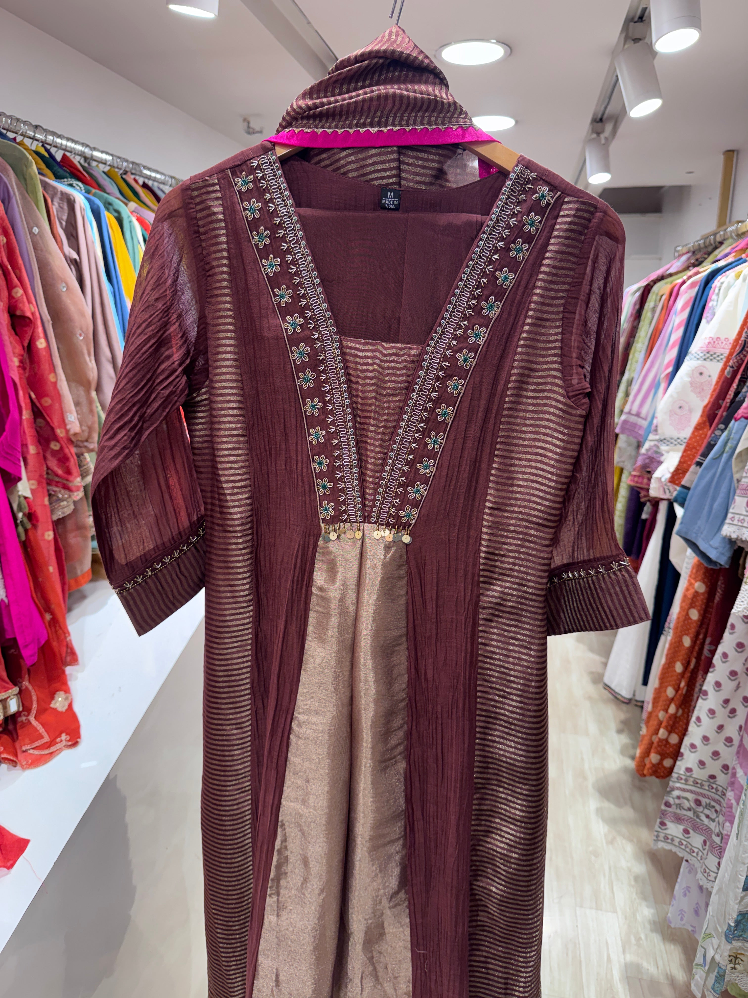 Tina Handwork Dress - Brown