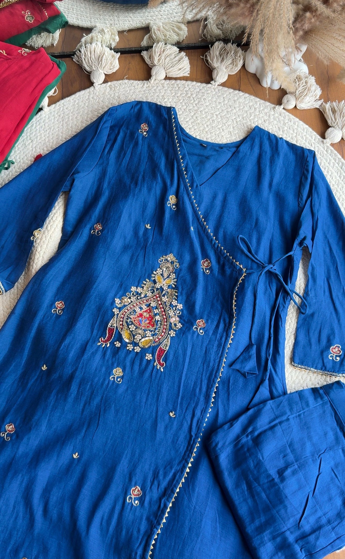 Rashi Angrakha Aline Dress-Blue
