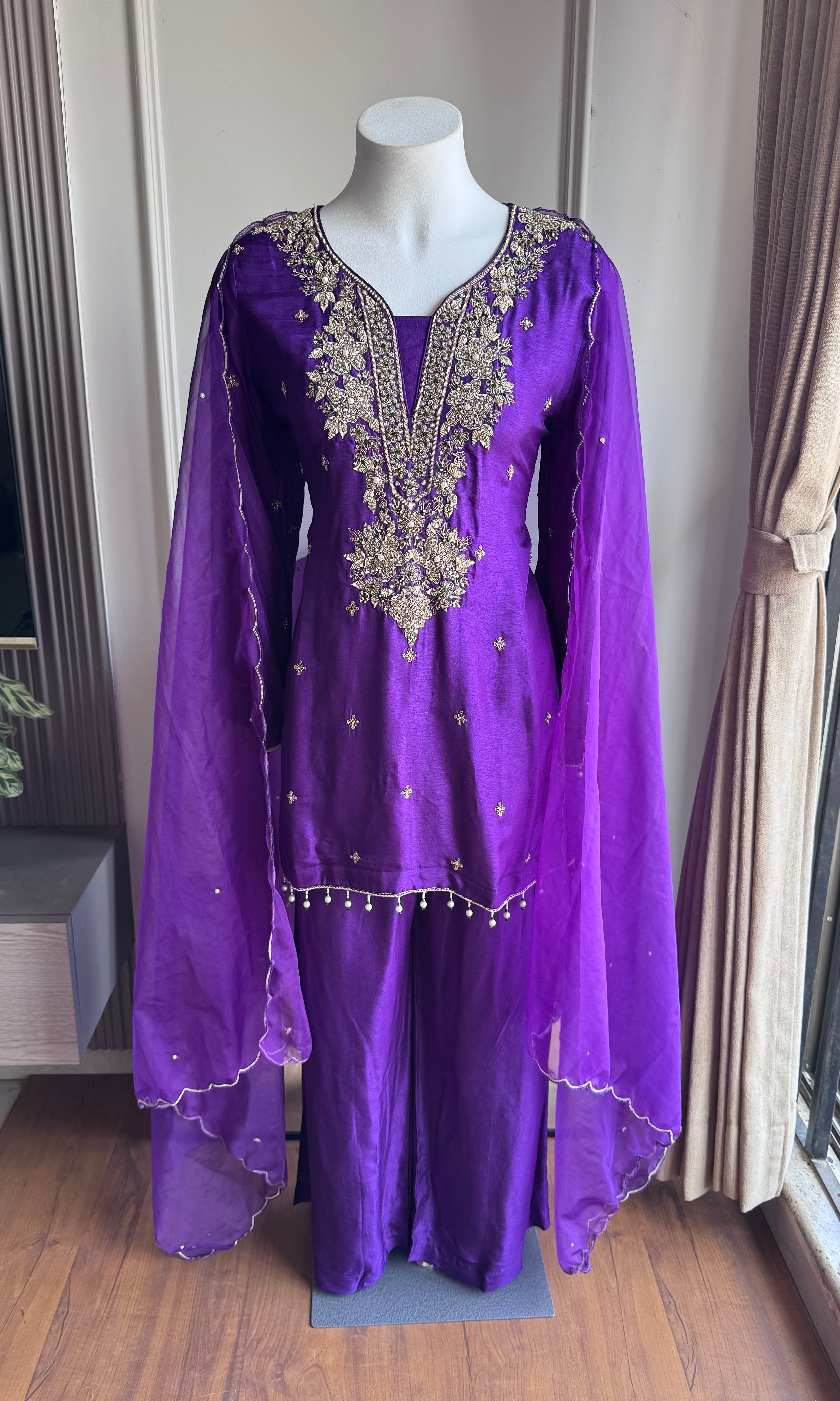 Swara Handwork Dress- Purple