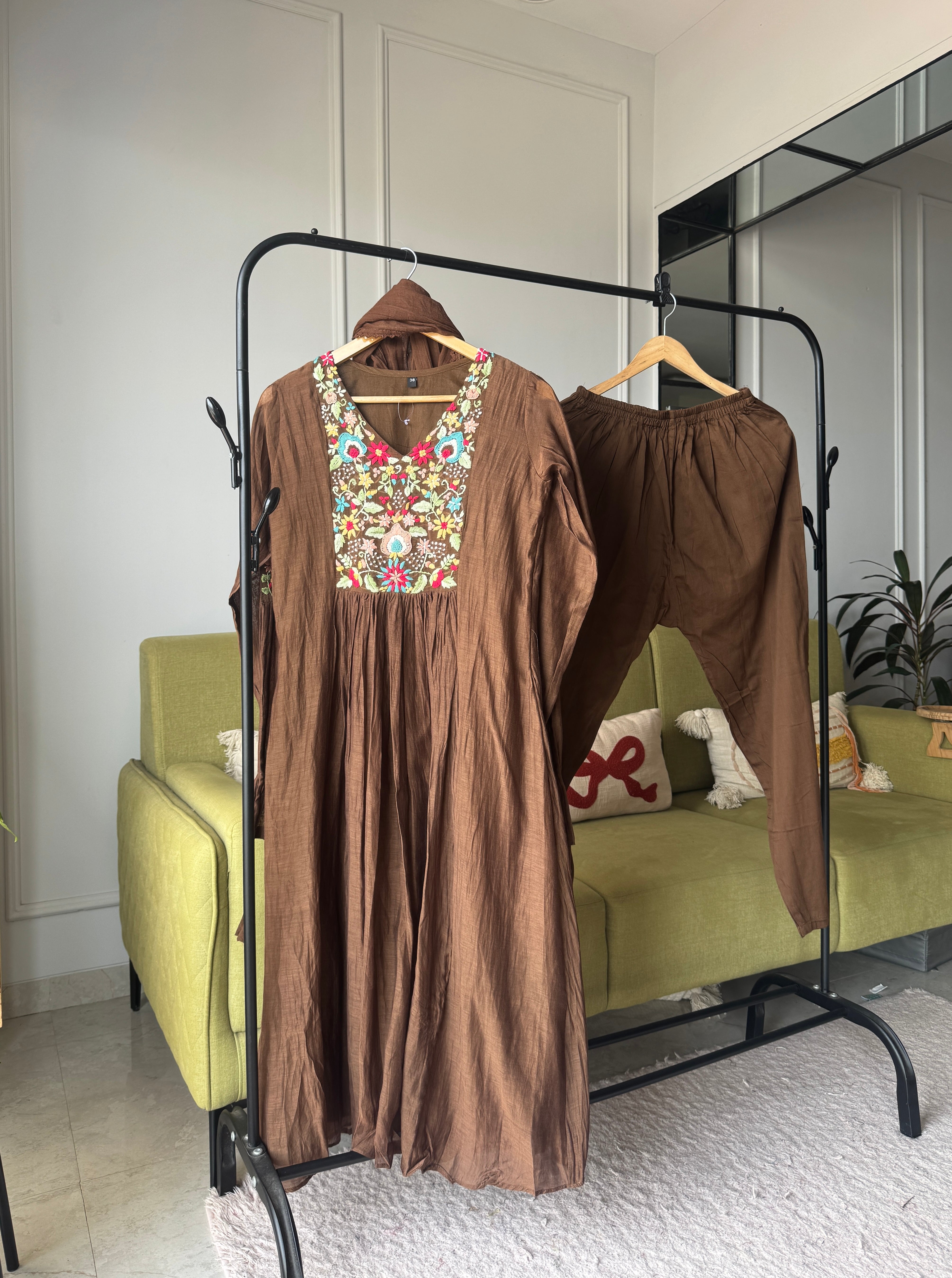 Aarohi Mul Chanderi Embroided Dress