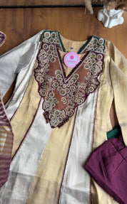 Radhika Zardoshi Dual Tone Anarkali Dres- Purple