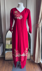 Purti Handwork Dress- Red