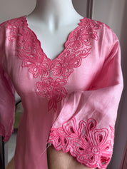 Krisha Cut Work Dress- Baby Pink