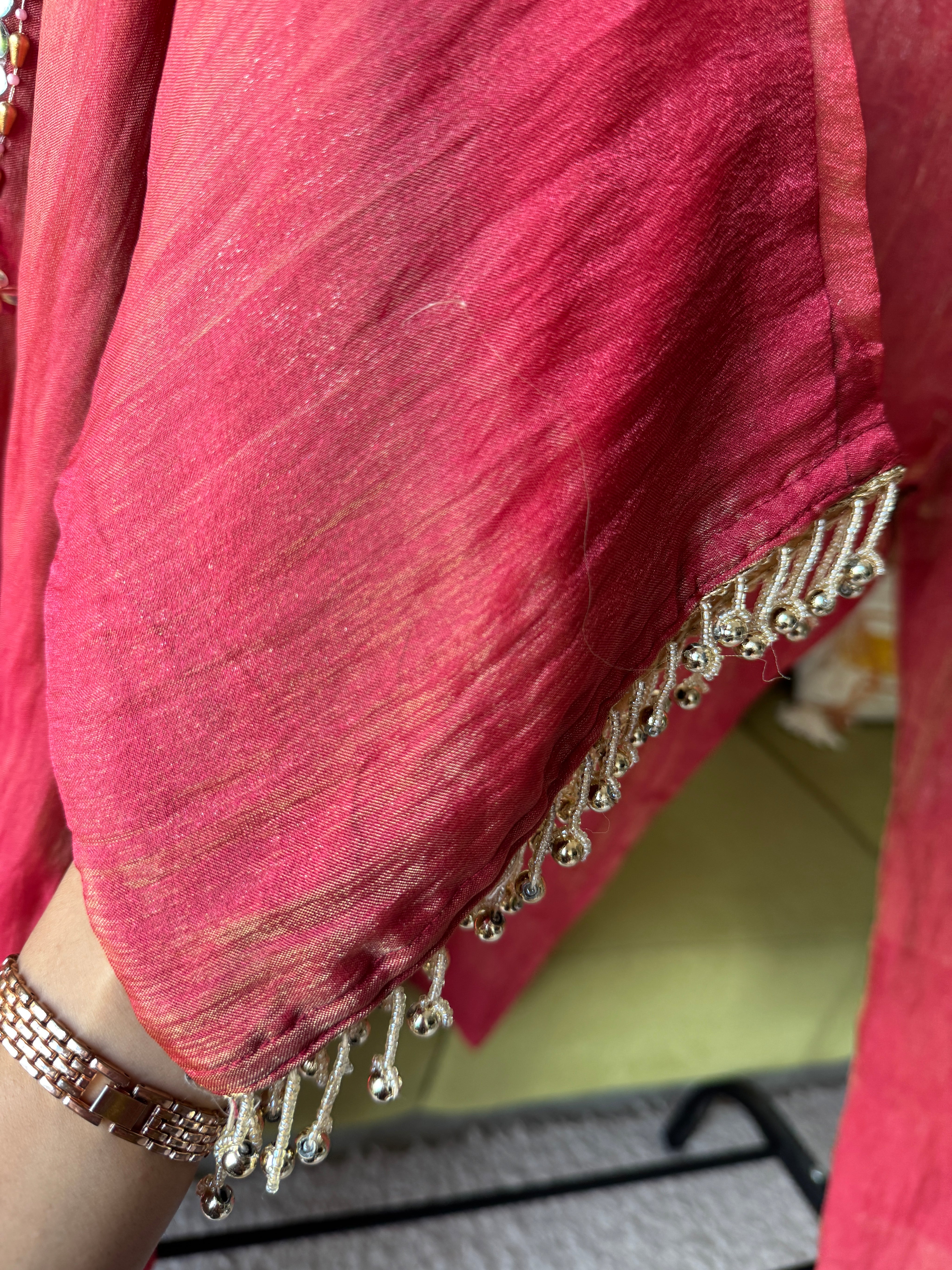 Rajini Tissue Shimmer Handwork Coord Set