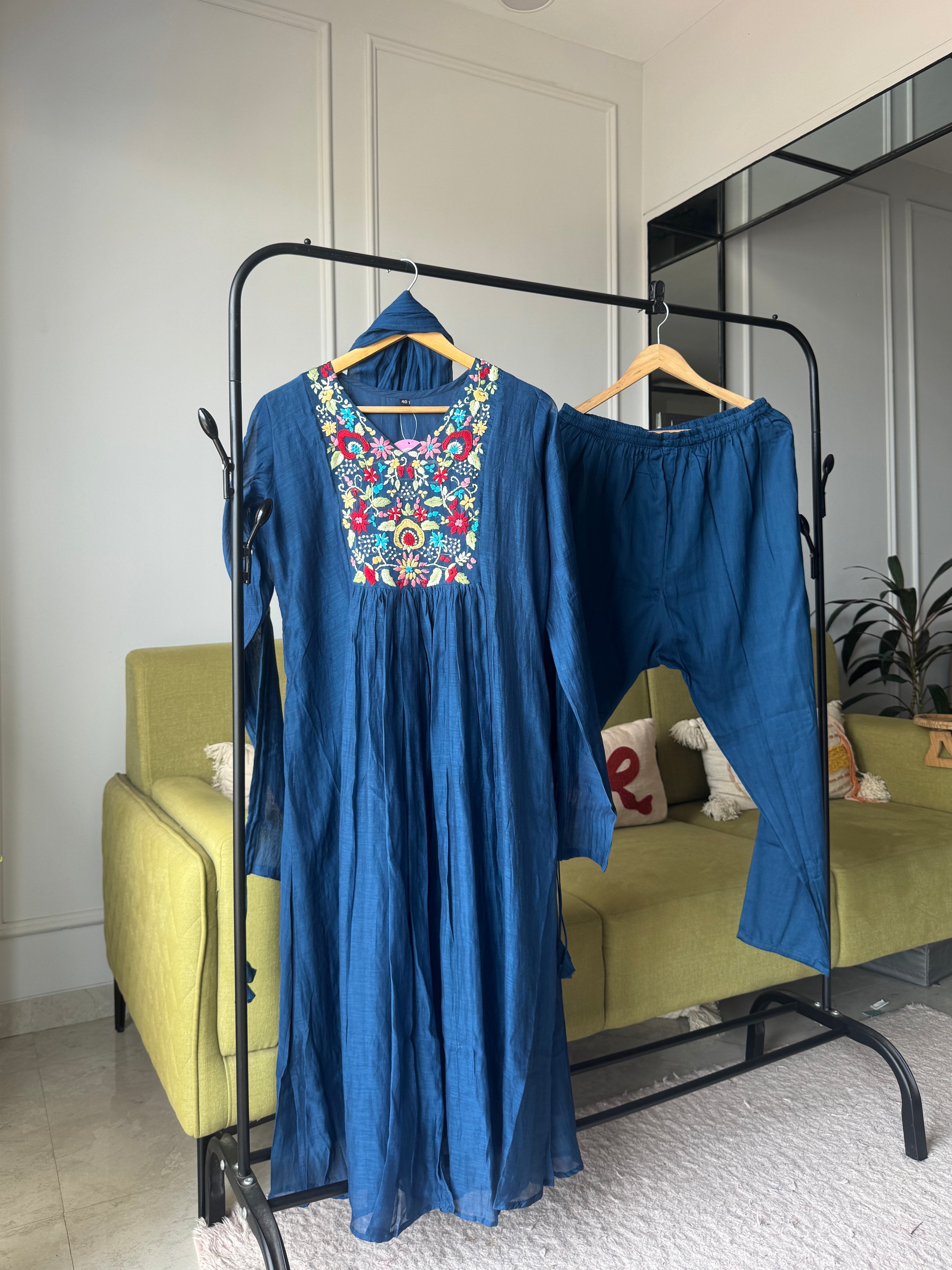 Aarohi Mul Chanderi Embroided Dress