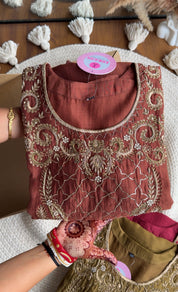 Shama Hand  Zardoshi Aline Dress- Brown