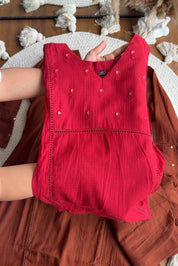 Anjali Kota Doriya Dress-Red