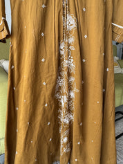 Simoni Embroided Aline Dress- Mehndi Green