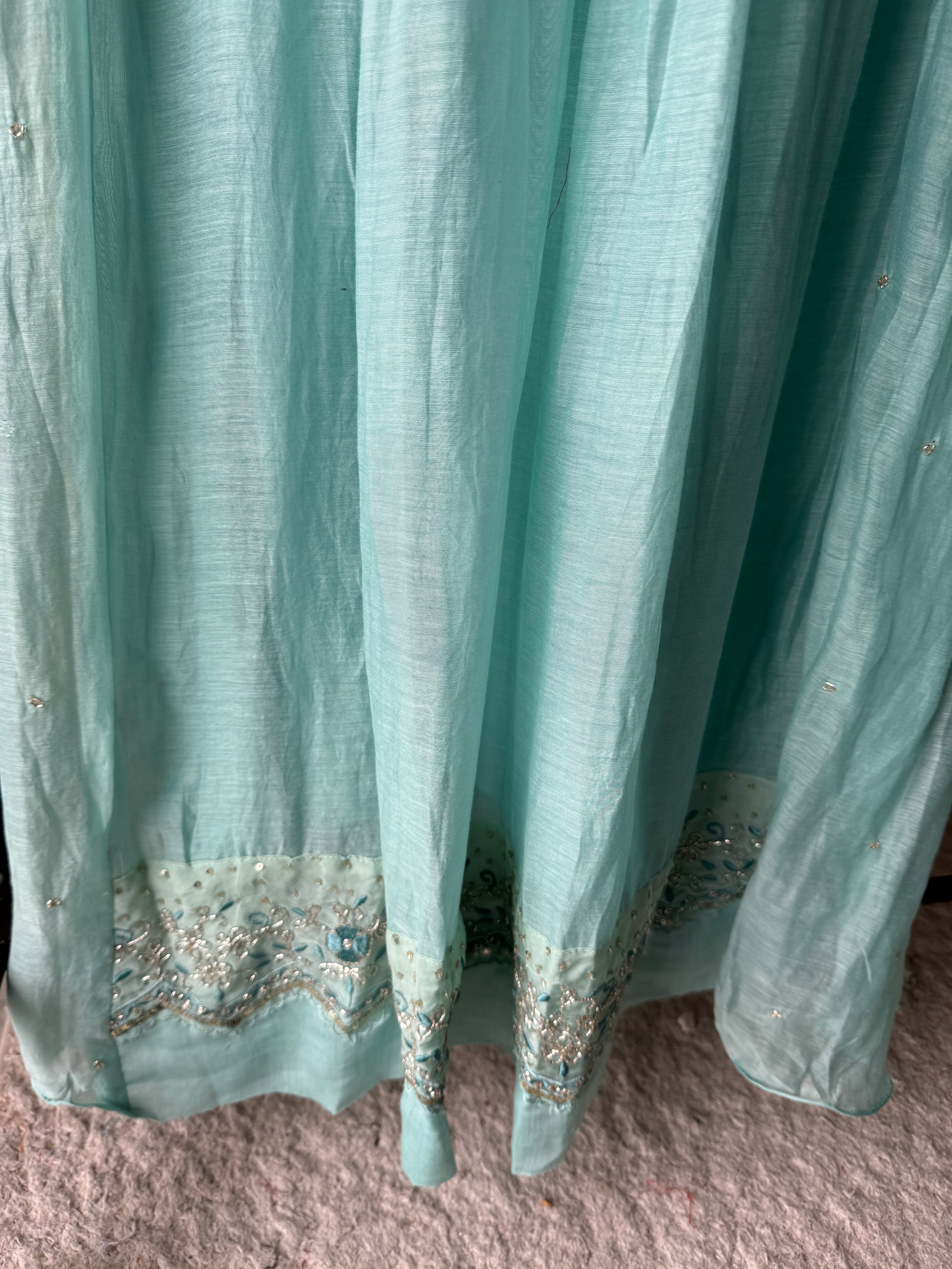 Priyanka Mul Chanderi Pleated Handwork Dress