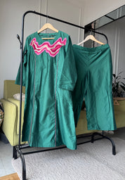 Tina Viscose Chanderi Cooord Set-Green