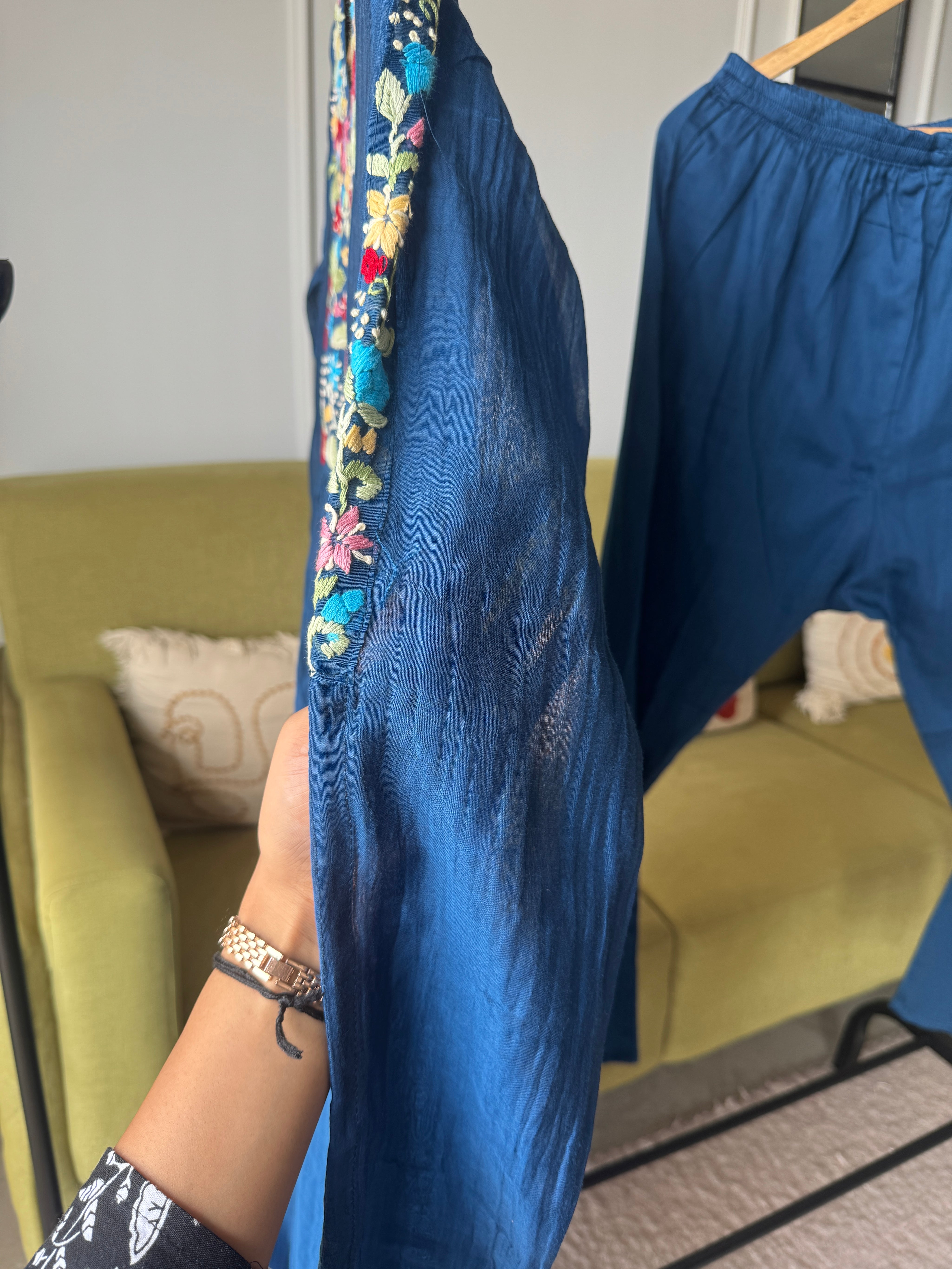 Aarohi Mul Chanderi Embroided Dress