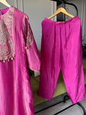 Lisha Tissue Aline Dress- Pinkish Wine