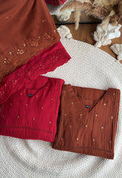 Anjali Kota Doriya Dress-Red