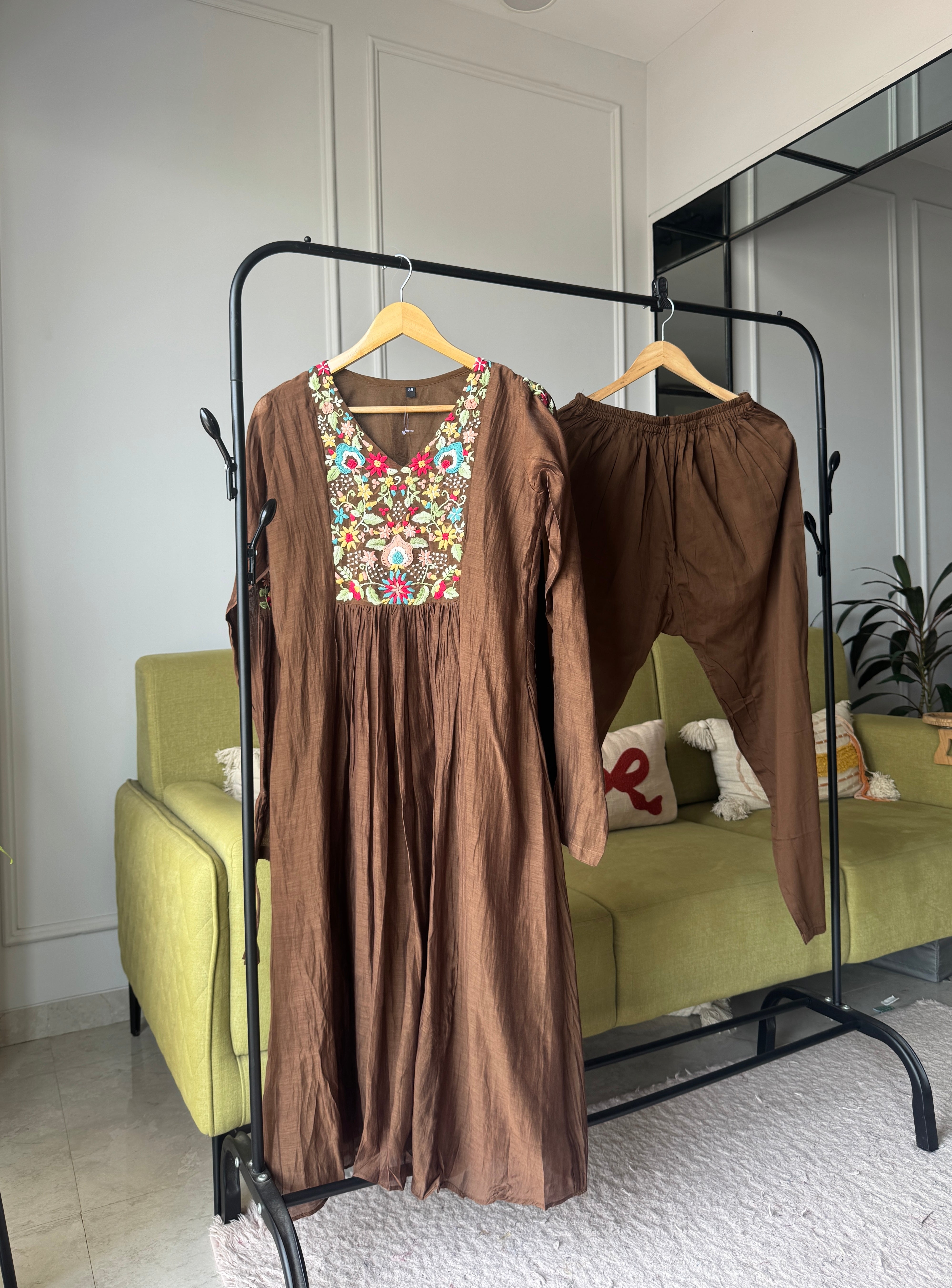 Aarohi Mul Chanderi Embroided Dress