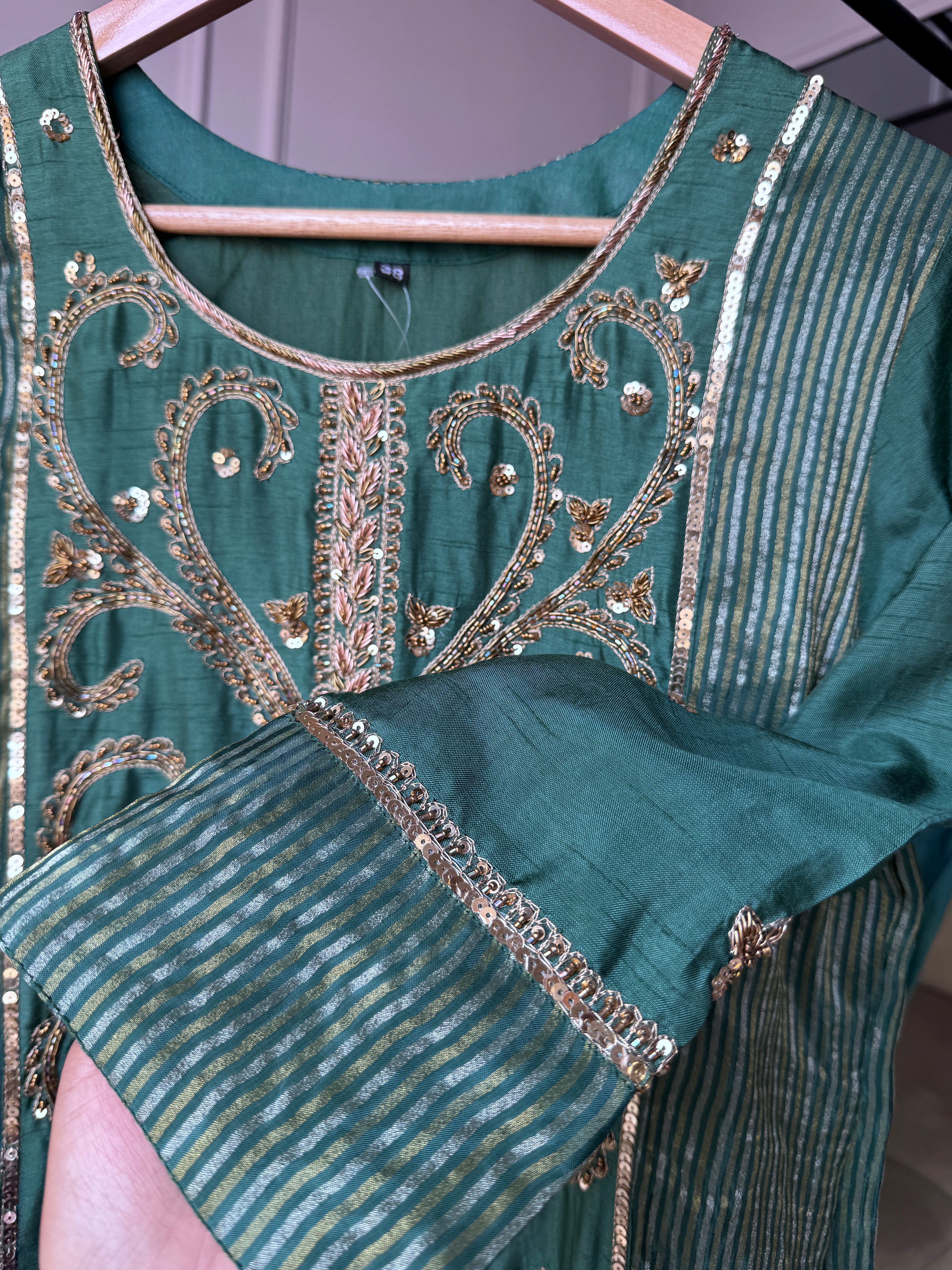 Haritha Handwork Dress- Green