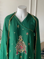 Rashi Angrakha Aline Dress-Green