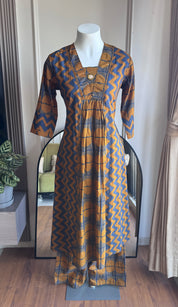 Ravina Abstract Cotton Coords- Brown