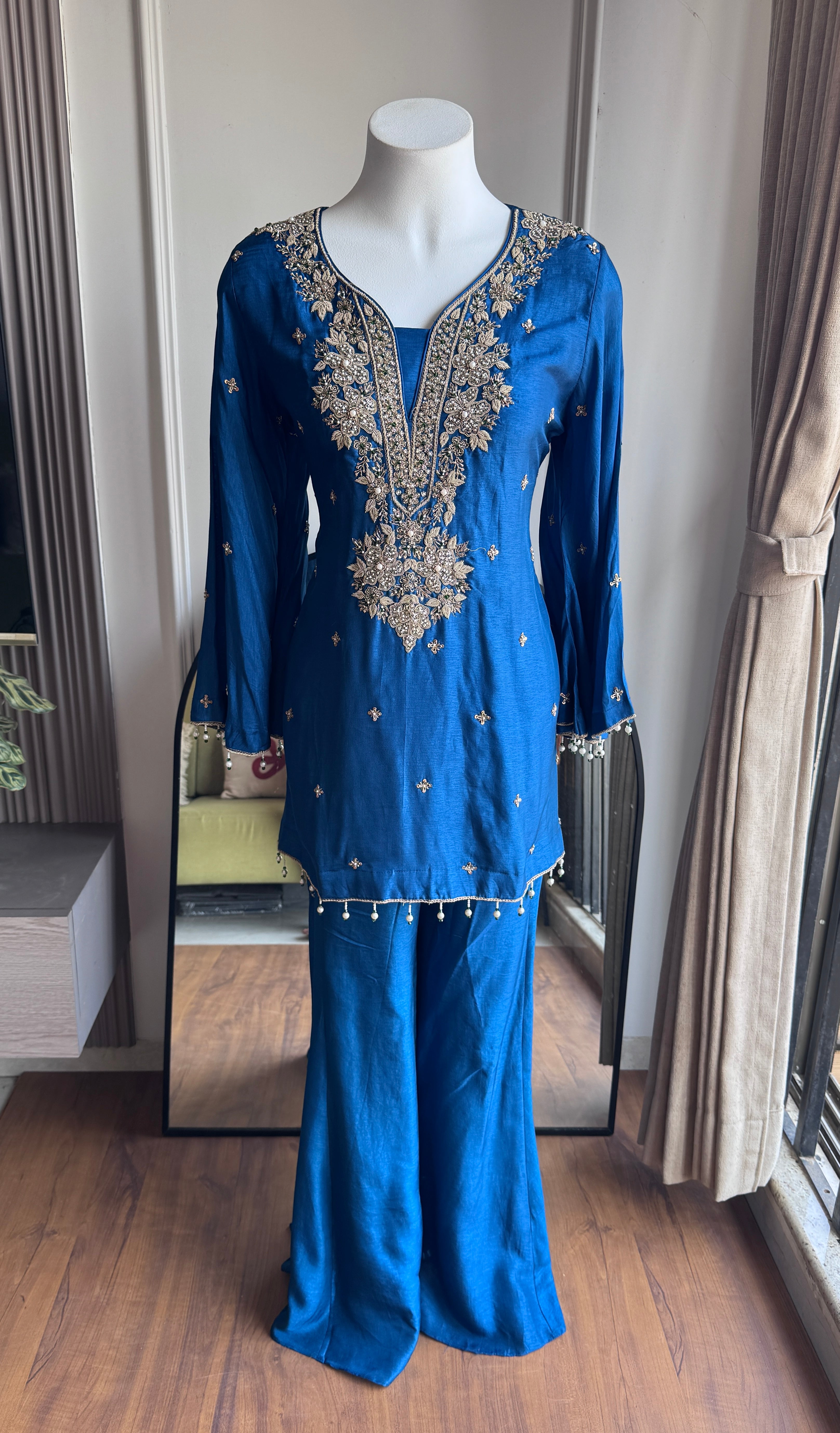 Swara Handwork Dress- Blue