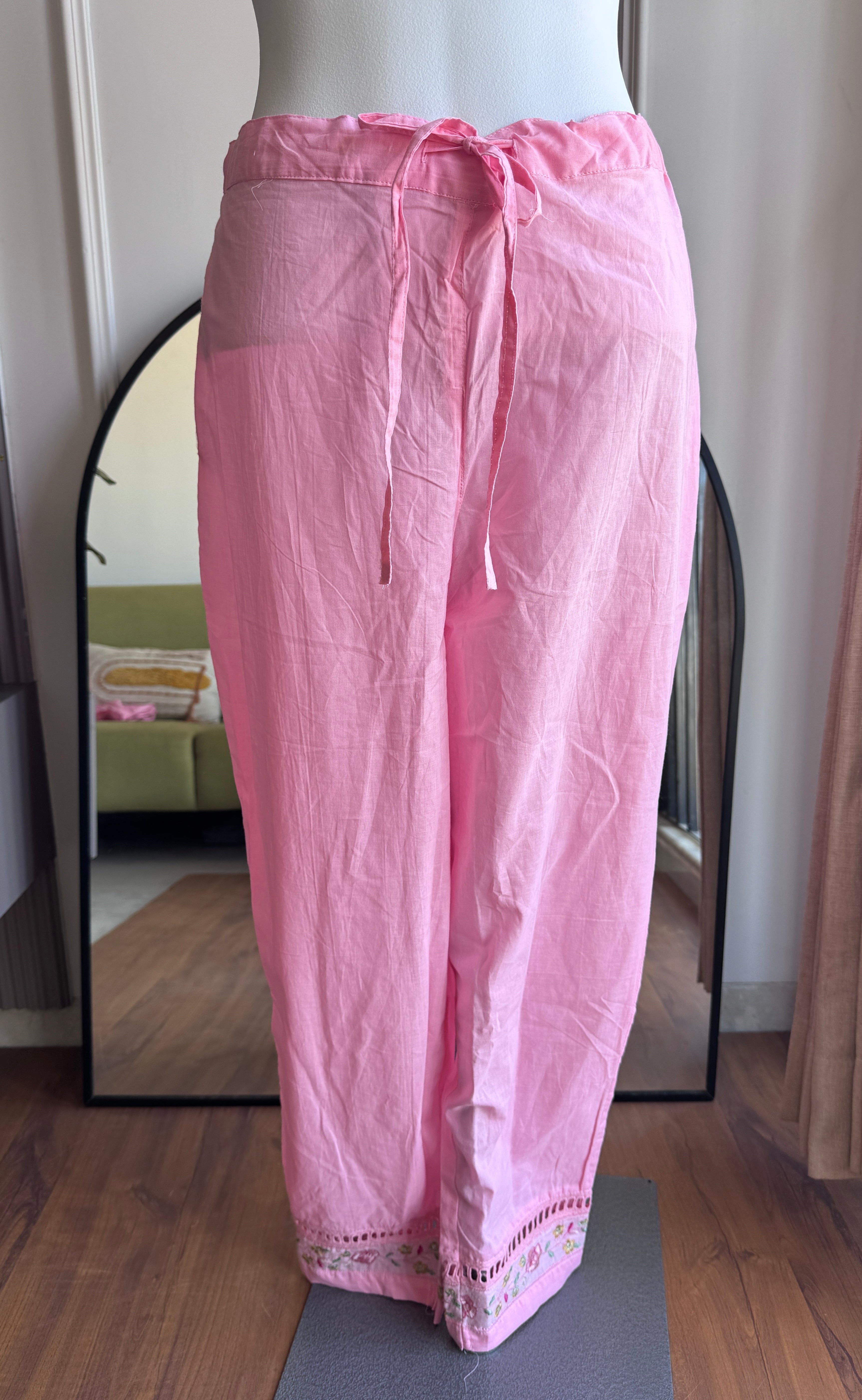Hrishika Embroidered Rose Dress- Baby Pink