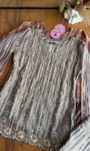 Vidhi Short Kurta And Palazzo Dress-  Silver