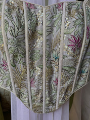 Pushti Corset Style Top With Bell Bottom Plazzo And Dupatta (Make to Order)