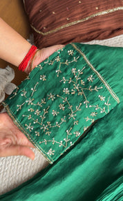 Surbhi Mul Chanderi Aline Dress- Green
