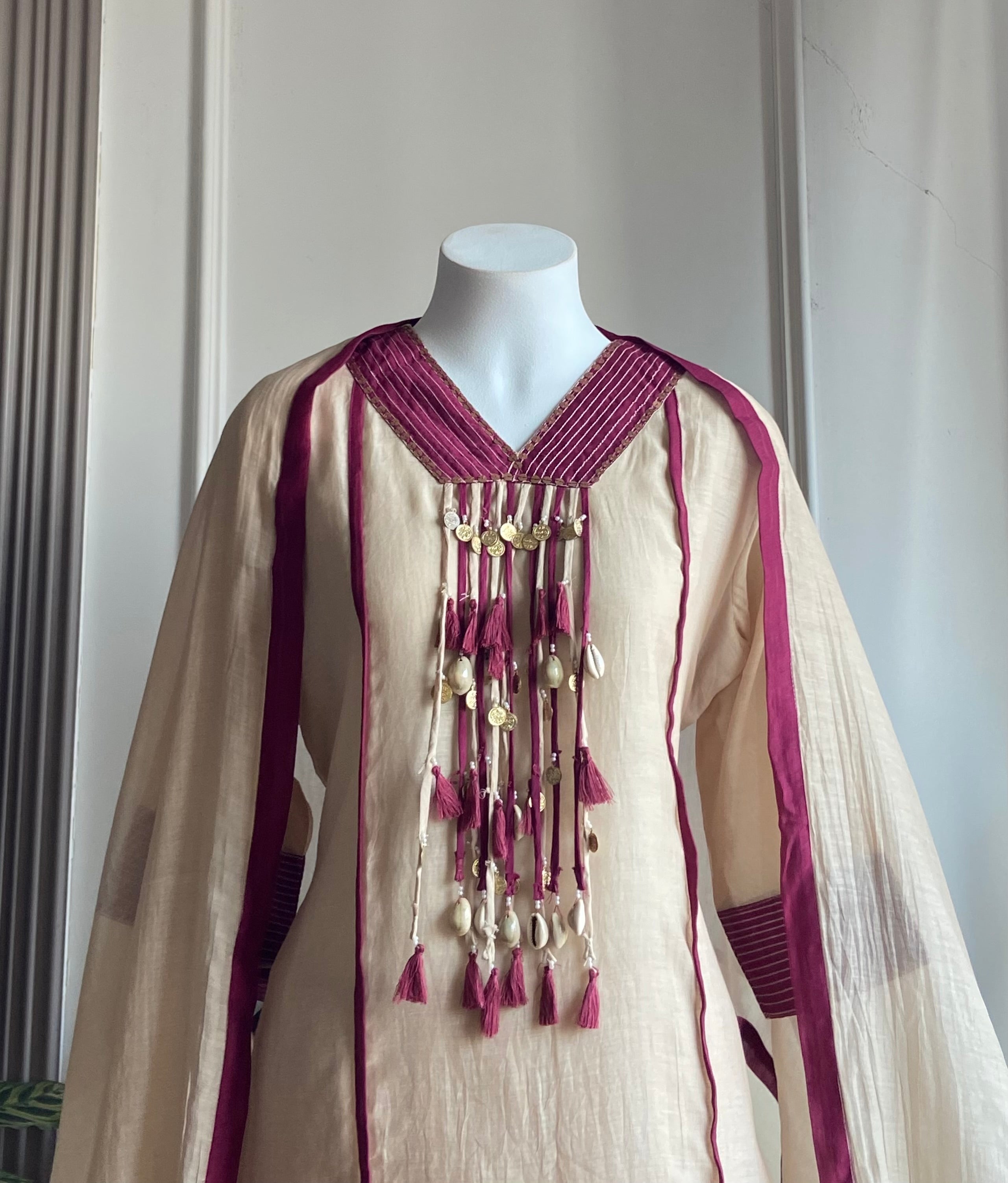 Arohi Tassel And Kaudi Latkan Dress- Ivory