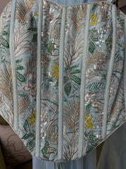 Pushti Corset Style Top With Bell Bottom Plazzo And Dupatta (Make to Order)