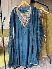 Sujatha Embroided Mul Chanderi Dress