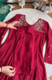 Meera Handwork Suit Set - Red