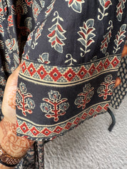 Paro Jaipuri print side cut dress