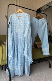 Payal Lakhnawi Anarkali Dress- Sky Blue