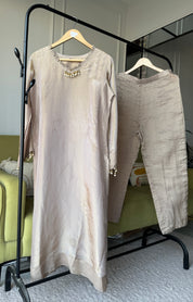 Vedika Tissue Organza Dress- Grey