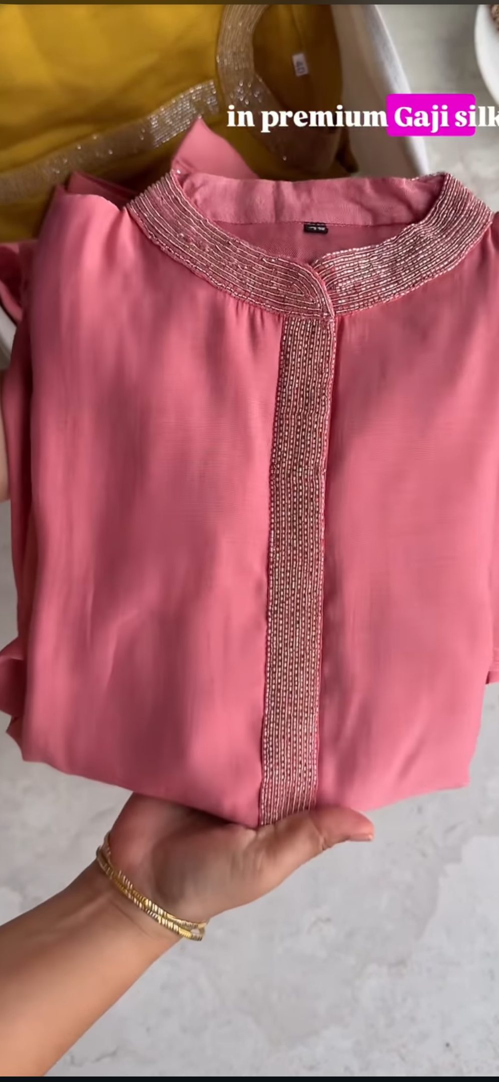 Siddhi Kard Dana Work Mul Chanderi Coord Set- Pink