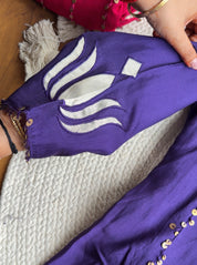 Tanisha Sequins All Over Scalloped Finishing DressWith Contrast Pants And Dupatta- Purple