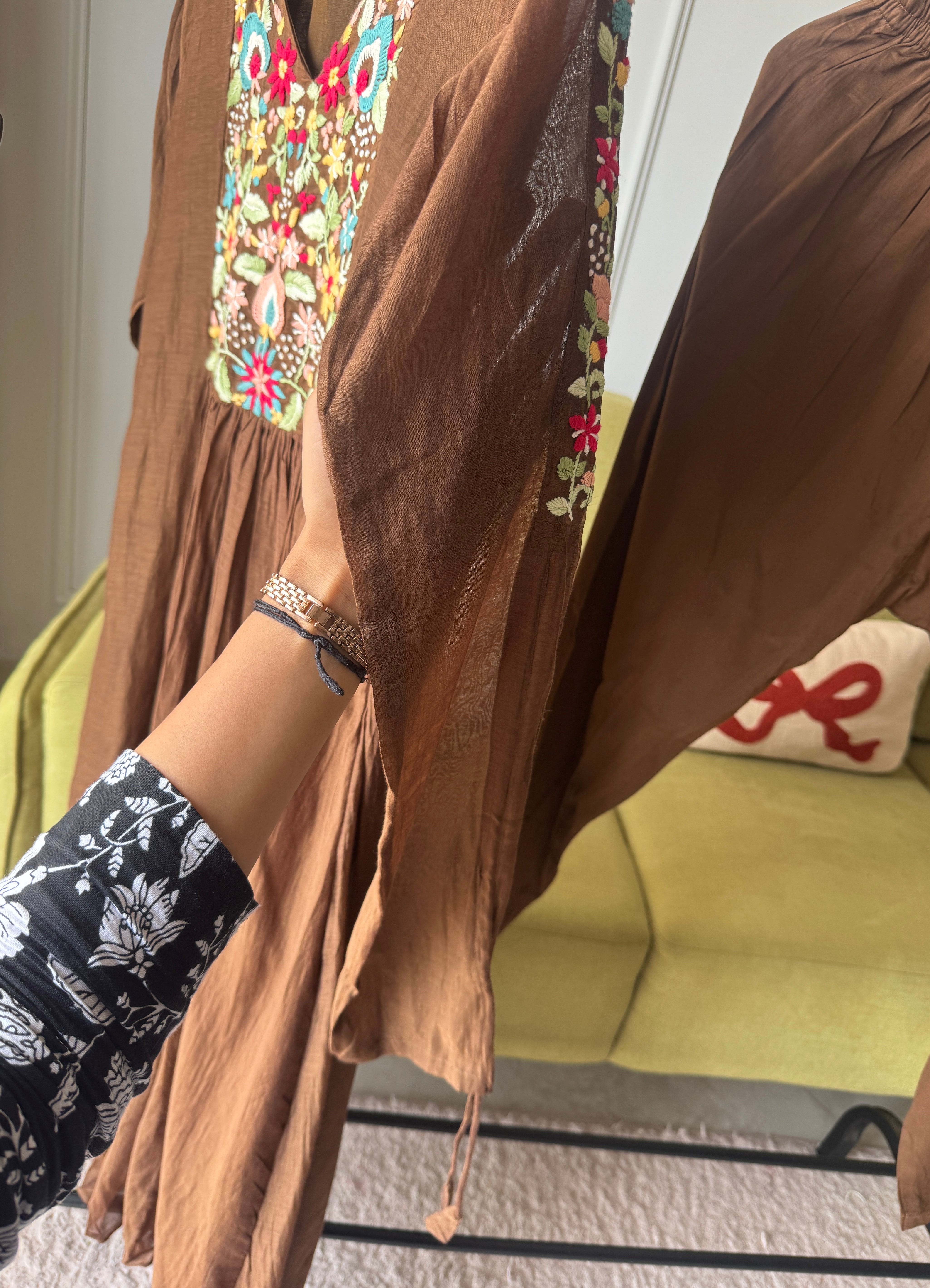 Aarohi Mul Chanderi Embroided Dress