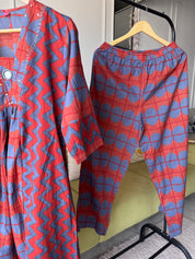 Ravina Abstract Cotton Coords - Maroon