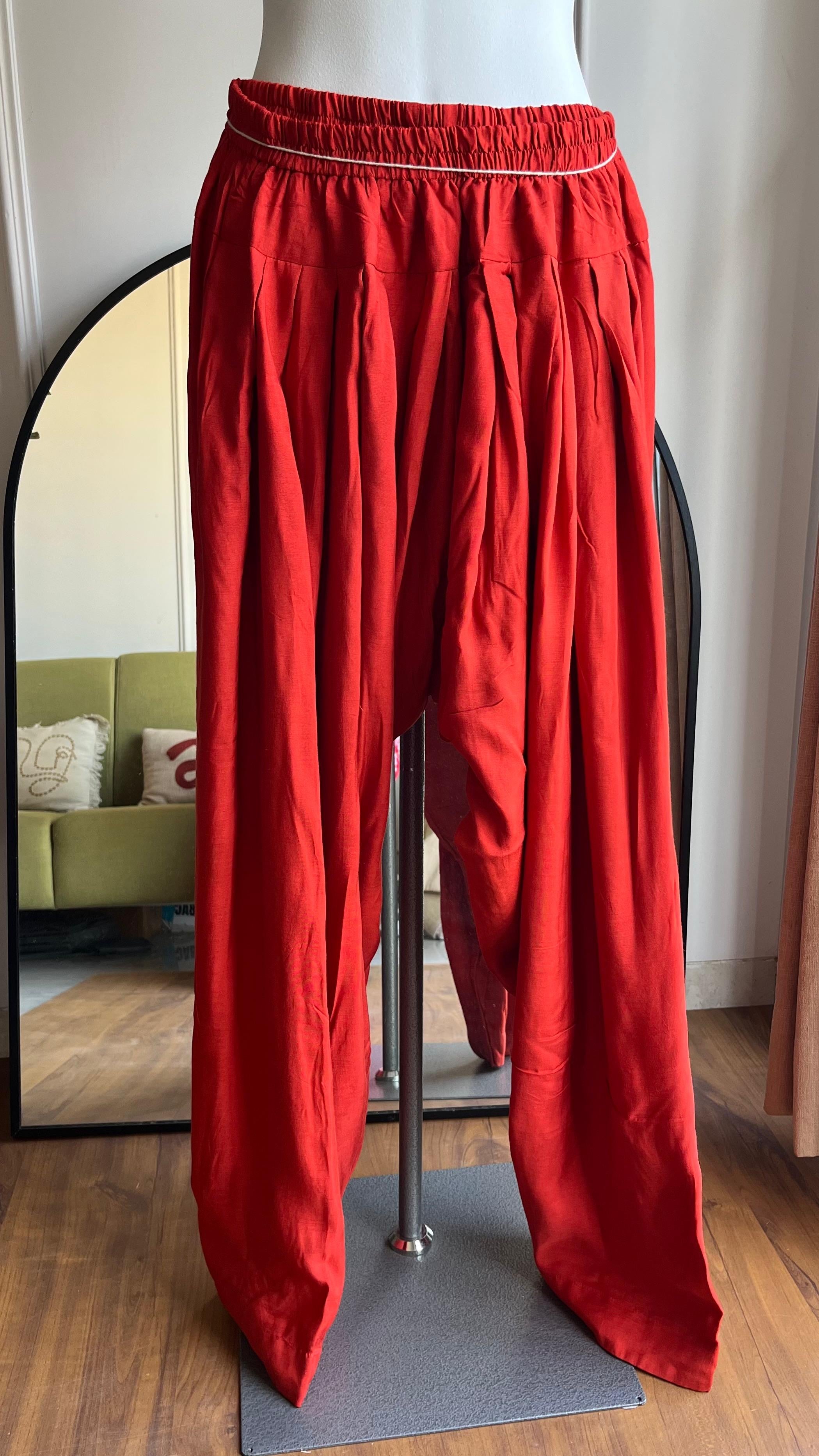 Nayra Handwork With Farshi Pant  Dress- Rust