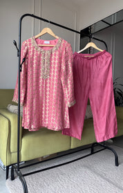 Rita Handwork Coord Set- Pink