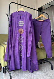 Lina Embroided Aline Dress- Purple