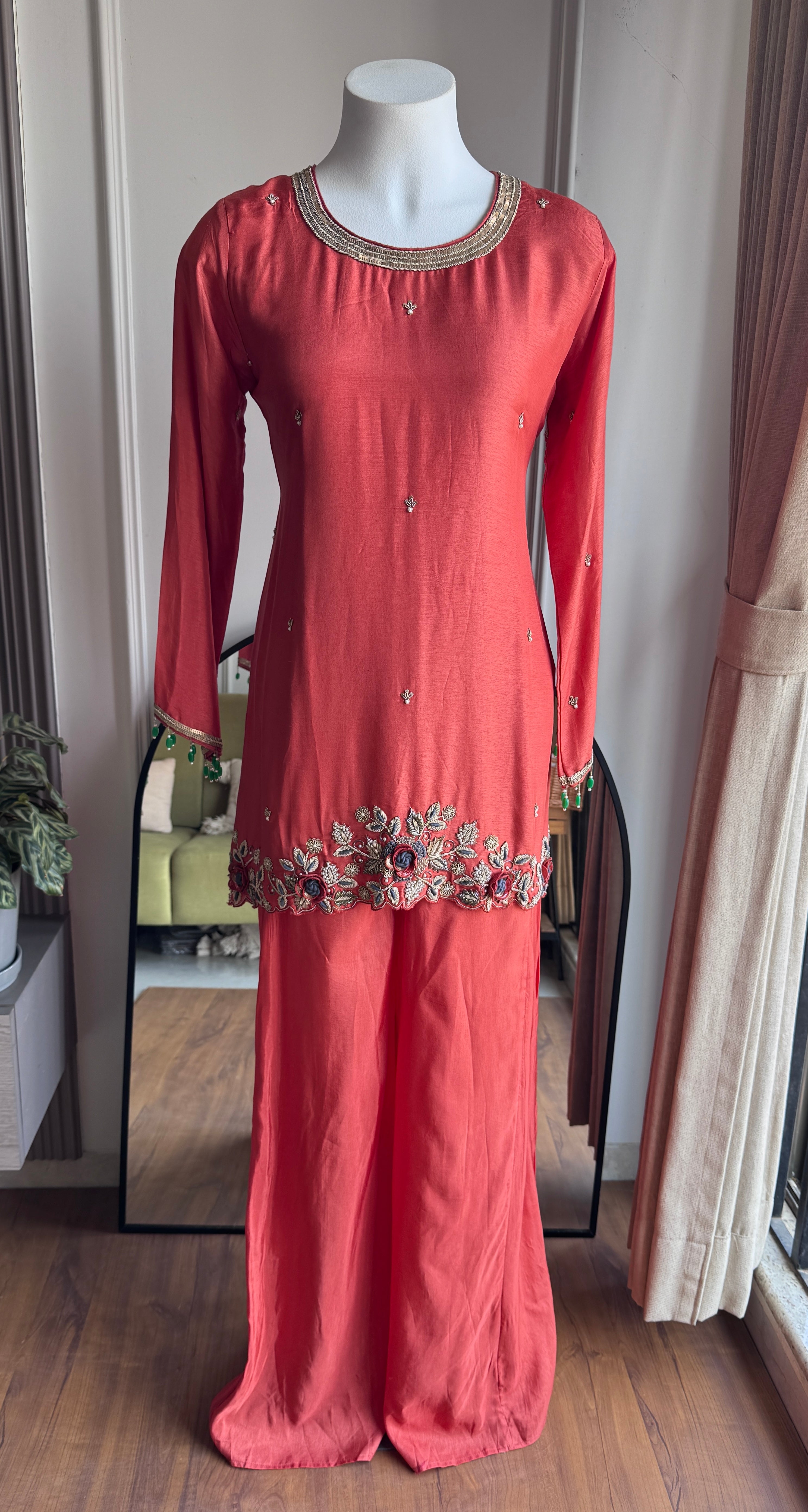 Khyati Handwork Dress- Rust