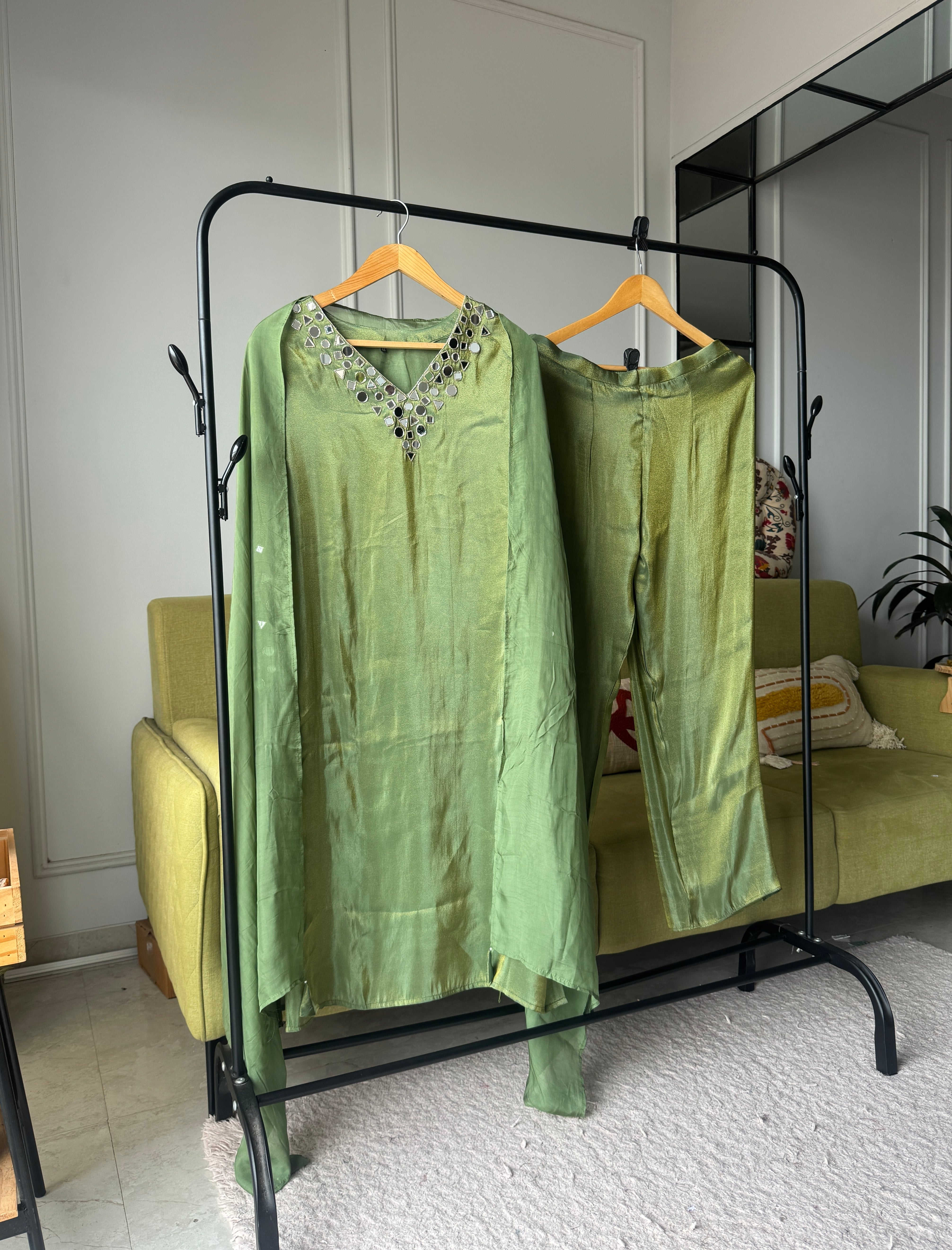 Shruti mirror work dress